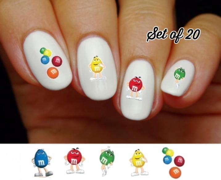 M & M's Assorted Nail Decals Stickers Water Slides Nail Art - Nails Creations
