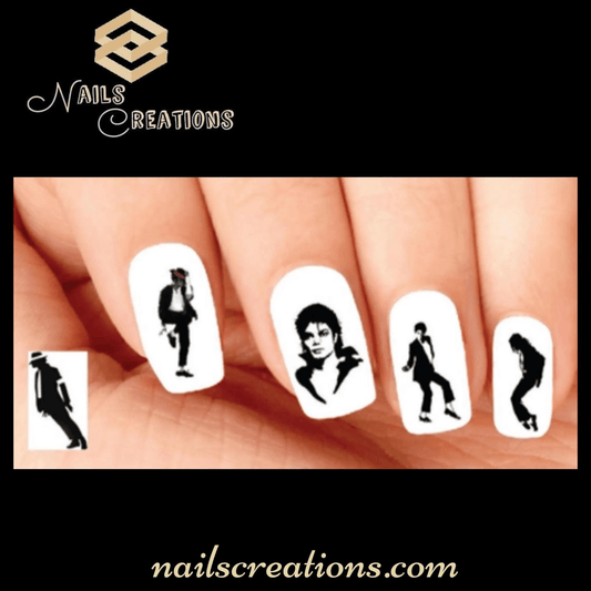 Michael Jackson Assorted Set of 20 Waterslide Nail Decals - Nails Creations