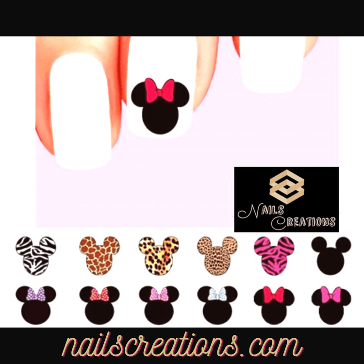 Mickey Mouse and Minnie Assorted Set of 48 Waterslide Nail Decals - Nails Creations