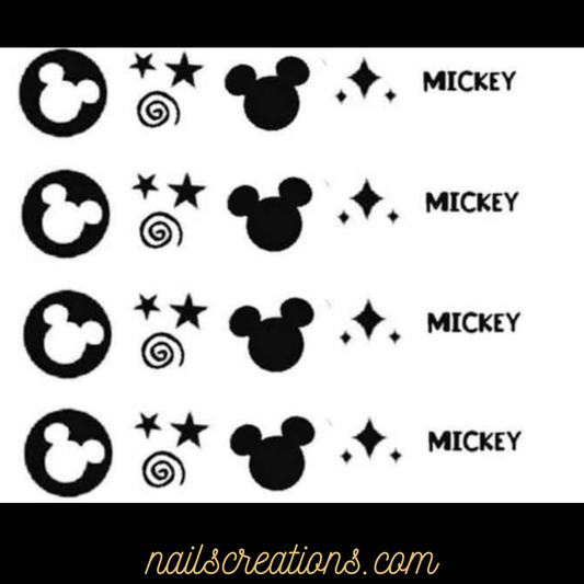 Mickey Mouse Assorted Set of 20 Waterslide Nail Decals NC-1005 - Nails Creations