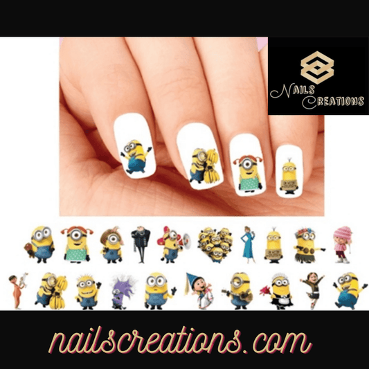 Minions Despicable Me Assorted Nail Tattoo Water Slide Decals - Nails Creations