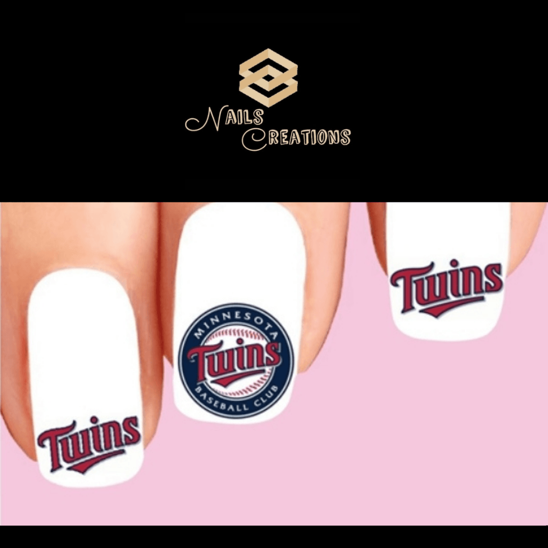 Minnesota Twins Baseball Assorted Nail Decals Stickers Waterslide Nail Art Design - Nails Creations