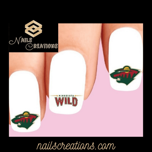 Minnesota Wild Hockey Assorted Nail Decals Stickers Waterslide Nail Art - Nails Creations