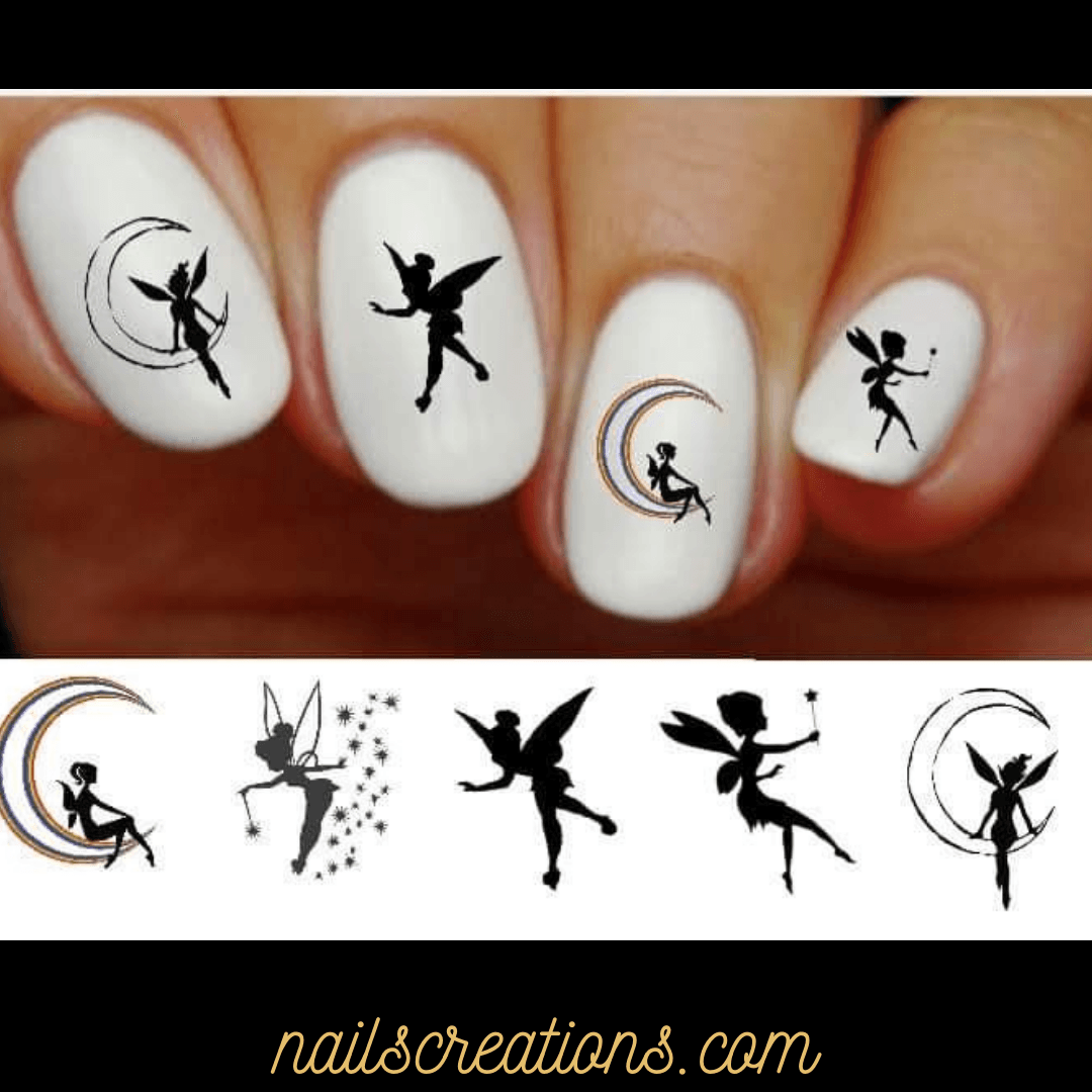 Moon and Fairies Assorted Set of 20 Waterslide Nail Decals NC-1006 - Nails Creations