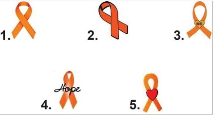 MS Multiple Sclerosis Orange Awareness Ribbon Nail Art Waterslide Decals - Nails Creations
