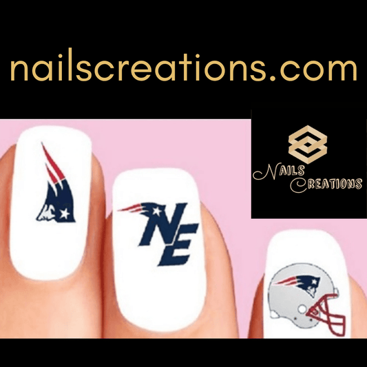 New England Patriots Football Assorted Nail Decals Stickers Waterslide Nail Art Design - Nails Creations