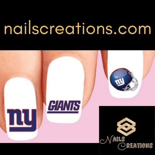 New York Giants Football Assorted Nail Decals Stickers Waterslide Nail Art Design - Nails Creations