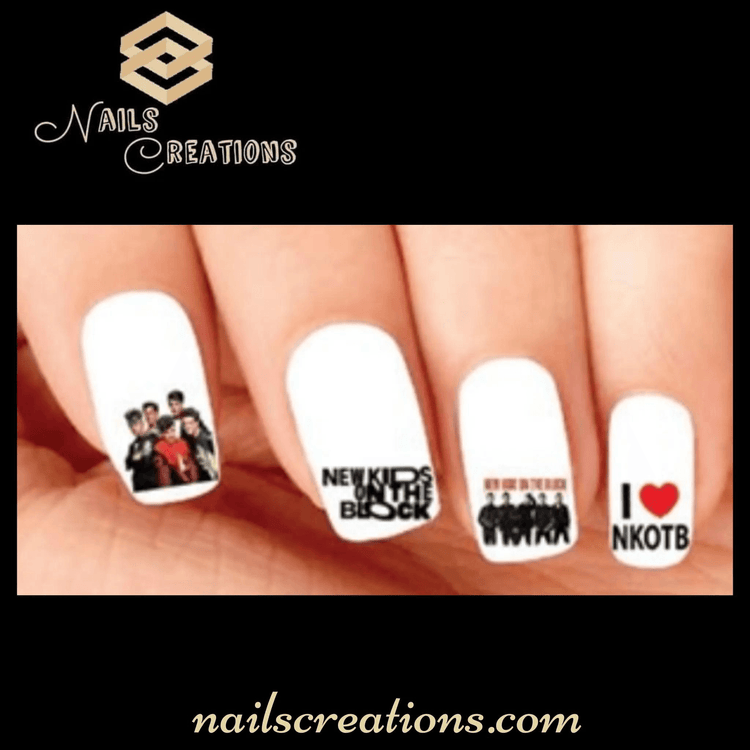NKOTB New Kids On The Black Assorted Set of 20 Waterslide Nail Decals - Nails Creations