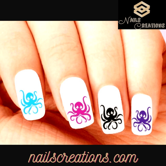 Octopus Assorted Set of 20 Waterslide Nail Decals - Nails Creations