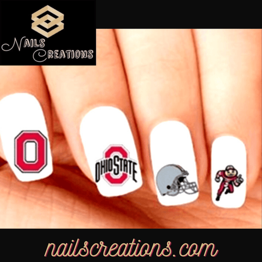 Ohio State Buckeyes Football Assorted Waterslide Nail Decals - Nails Creations