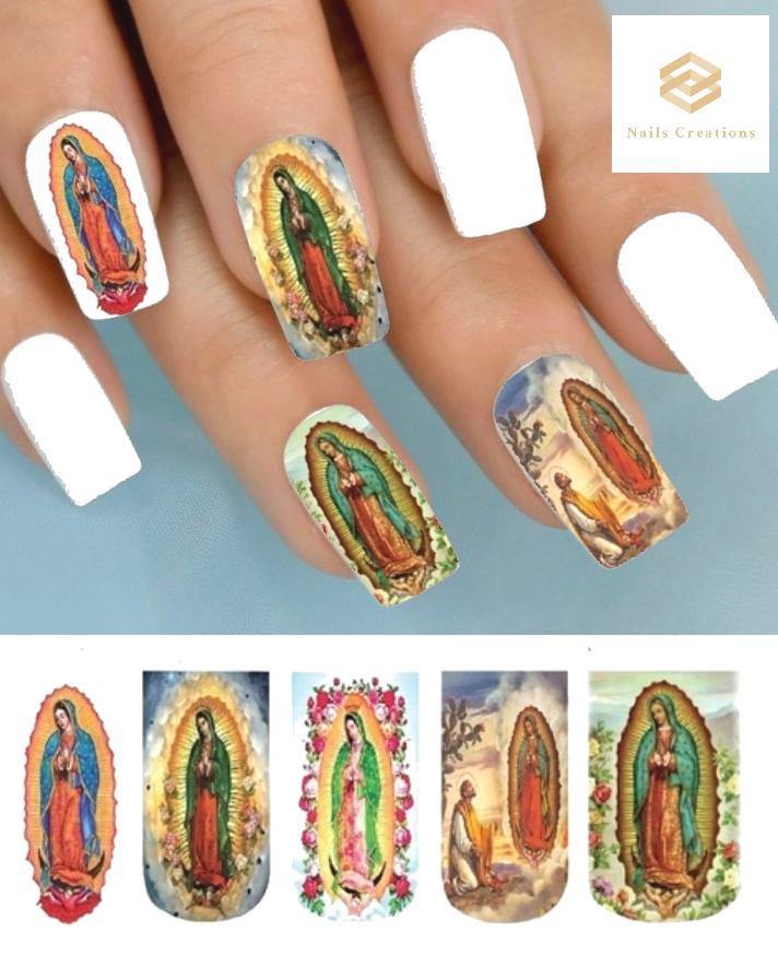 Our Lady of Guadalupe Virgin Mary Full Nail Decals Stickers Water Slides Nail Art - Nails Creations