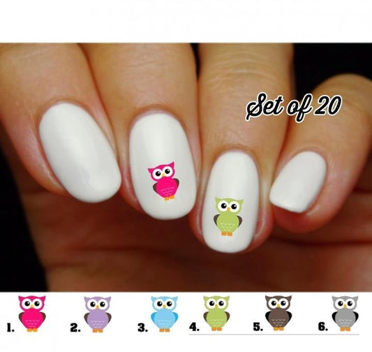 Owl Nail Decals Stickers Water Slides Nail Art - Nails Creations