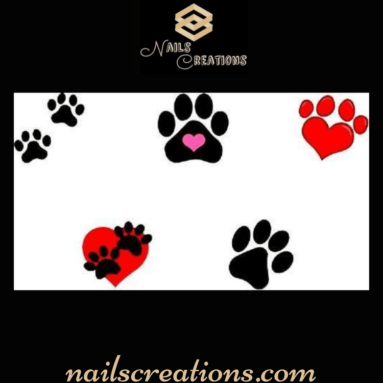 Paws and Hearts Assorted Waterslide Nail Decals - Nails Creations
