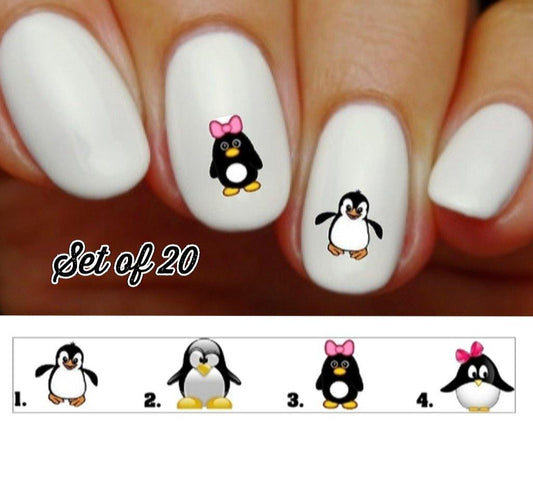 Penguin Nail Decals Stickers Water Slides Nail Art - Nails Creations