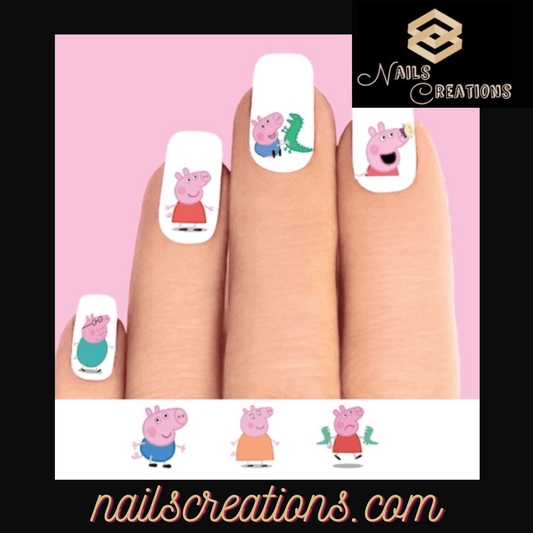 Peppa Pig Assorted Set of 20 Waterslide Nail Decals - Nails Creations