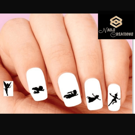 Peter Pan and Tinkerbell Flying Shadows Assorted Set of 20 Waterslide Nail Decals - Nails Creations