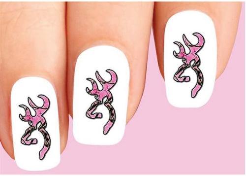Pink Camo Camouflage Deer Waterslide Nail Decals - Nails Creations
