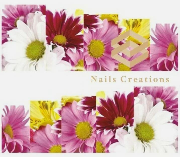 Pink Flowers Nail Art Water Transfer Decals Stickers Full Nails Water Slides - Nails Creations