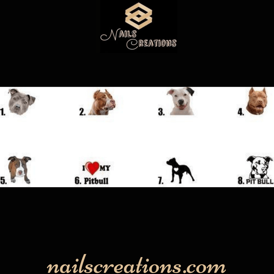 Pit Bull Terrier Dog Waterslide Nail Decals - Nails Creations