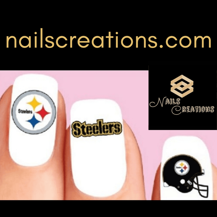 Pittsburgh Steelers Football Assorted Nail Decals Stickers Waterslide Nail Art Design - Nails Creations
