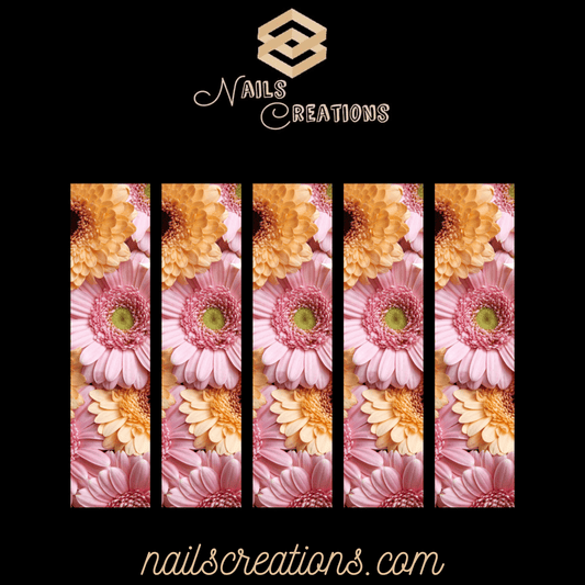 Floral X-Long Full Waterslide Nail Decals - Floral Design - Nails Creations