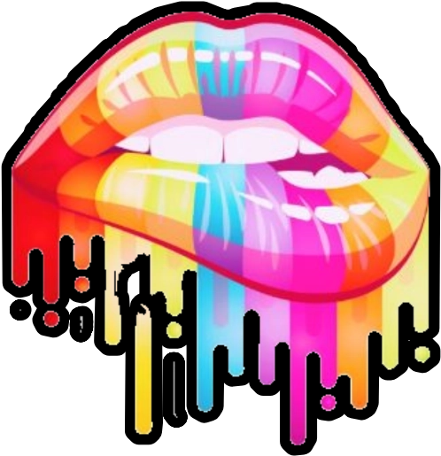 Rainbow Colorful Dripping Lip - Nail Art Waterslide Decals - Nails Creations - Nails Creations