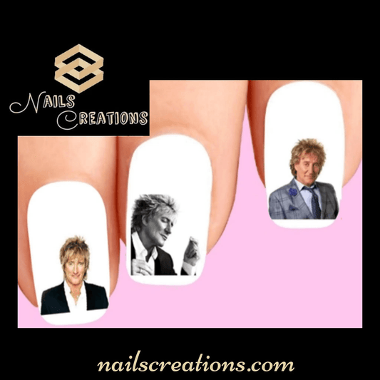 Rod Stewart Assorted Set of 20 Waterslide Nail Decals - Nails Creations