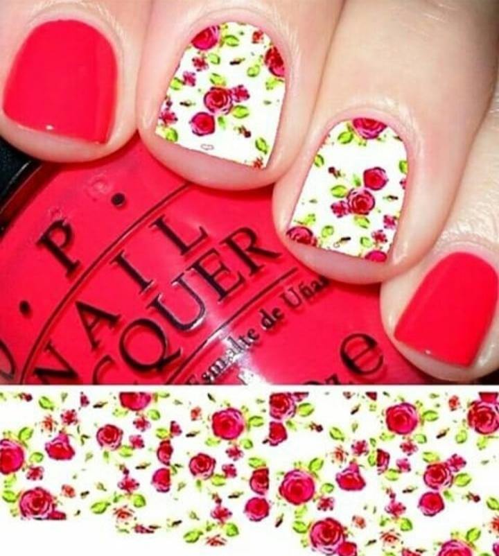 Roses Flowers Waterslide Full Nail Decals - Nails Creations