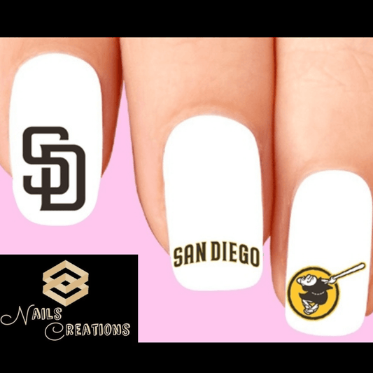 San Diego Padres Baseball Nail Decal Stickers 
