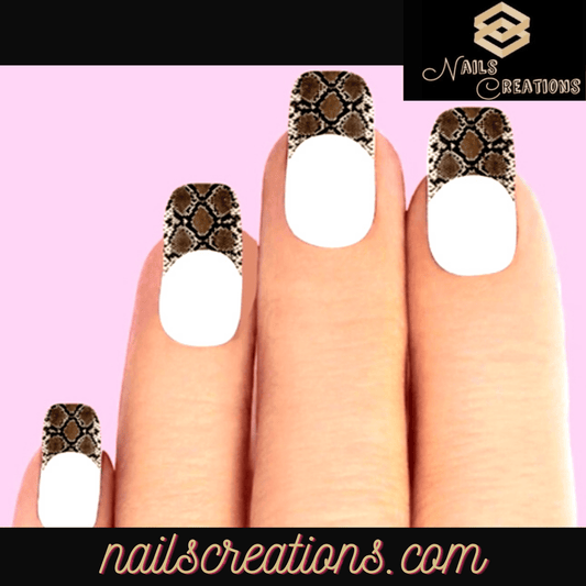 Snake Skin Set of 10 Waterslide Nail Decals Tips - Nails Creations