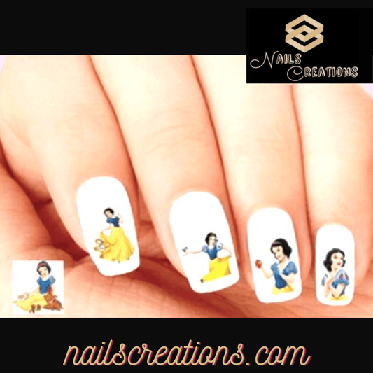 Snow White Assorted Set of 20 Waterslide Nail Decals - Nails Creations