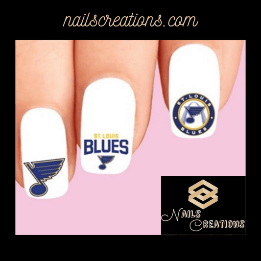 St. Louis Blues Hockey Assorted Nail Decals Stickers Waterslide Nail Art - Nails Creations