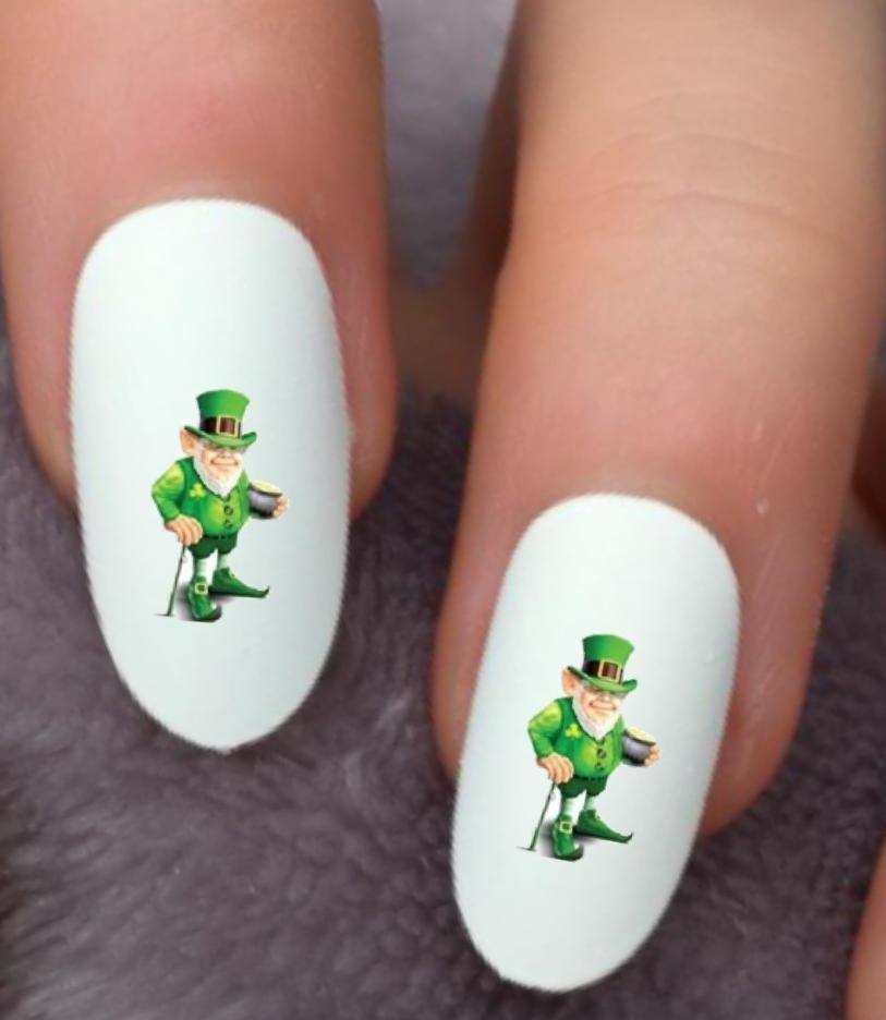 St Patricks Day Leprechaun Waterslide Nail Decals - Nails Creations