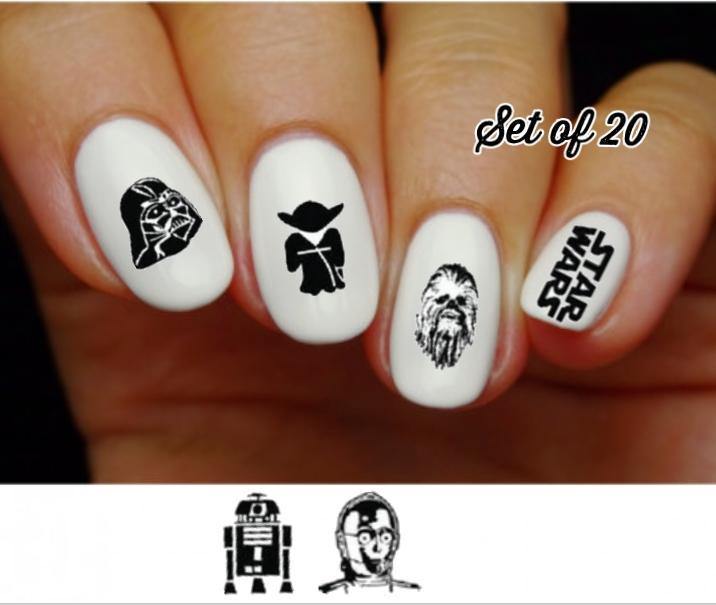 Star Wars Silhouette Assorted Nail Decals Stickers Water Slides Nail Art - Nails Creations