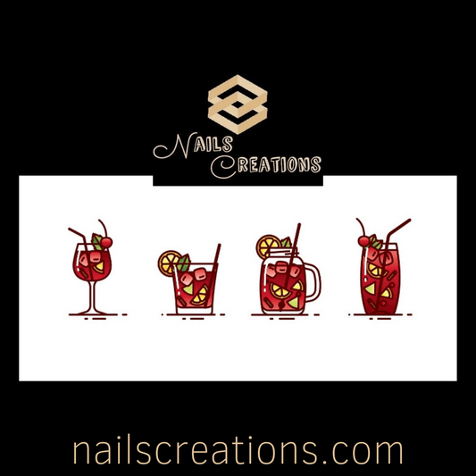 Summer Drinks Cocktails Waterslide Full Nail Decals - Nails Creations