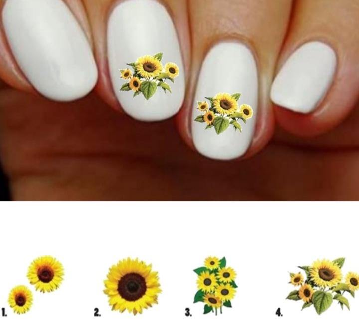 Sunflower Nail Decals Stickers Water Slides Nail Art - Nails Creations