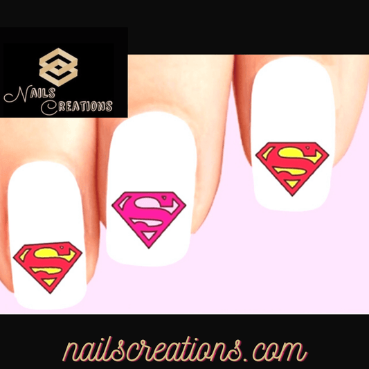 Superman Assorted Set of 20 Waterslide Nail Decals - Nails Creations