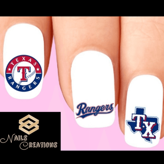Texas Rangers Baseball Nail Decal Stickers