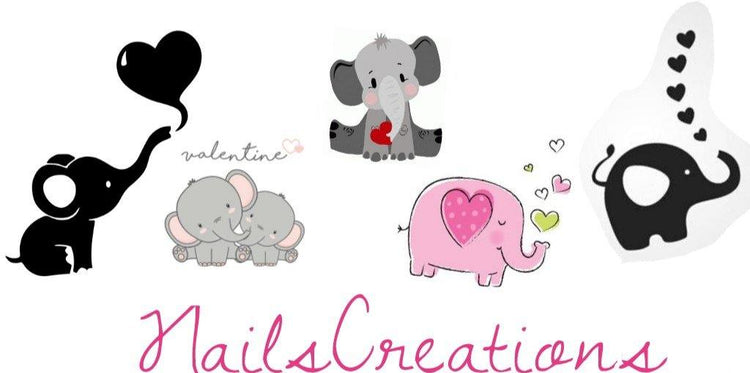 Valentine's Elephant Love Nail Art Water Slides Decals Assorted - Nails Creations
