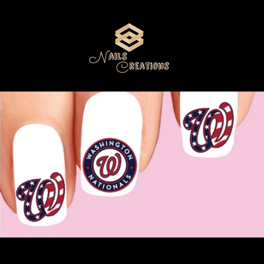 Washington Nationals Baseball Assorted Nail Decals Stickers Waterslide Nail Art Design - Nails Creations