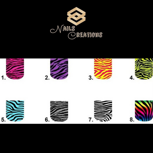 Zebra Stripes Waterslide Full Nail Decals - Nails Creations